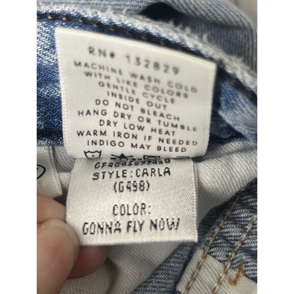 GRLFRND Carla Wide Leg Flare Distressed Jeans Women’s Sz 27 Gonna Fly Now - Picture 10 of 10